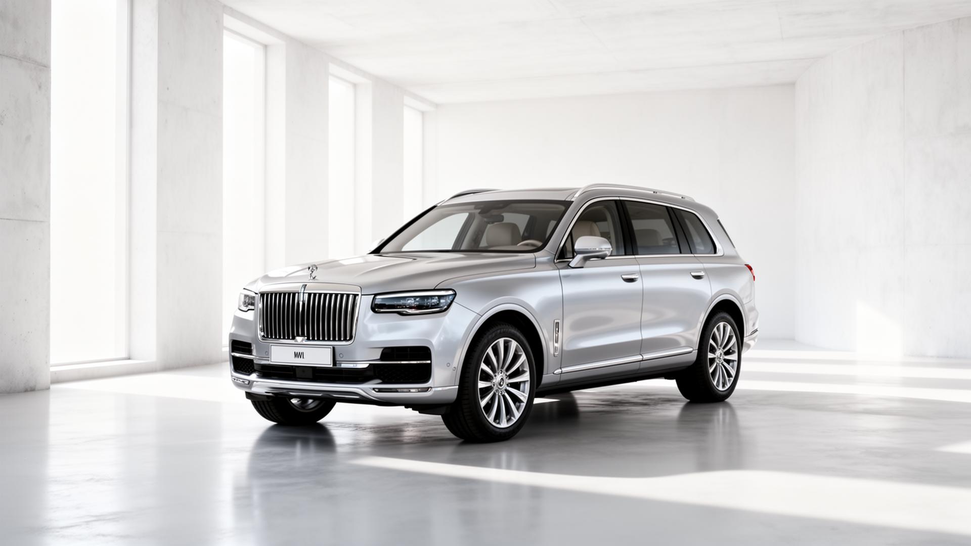 Luxury vehicle in a minimal showroom